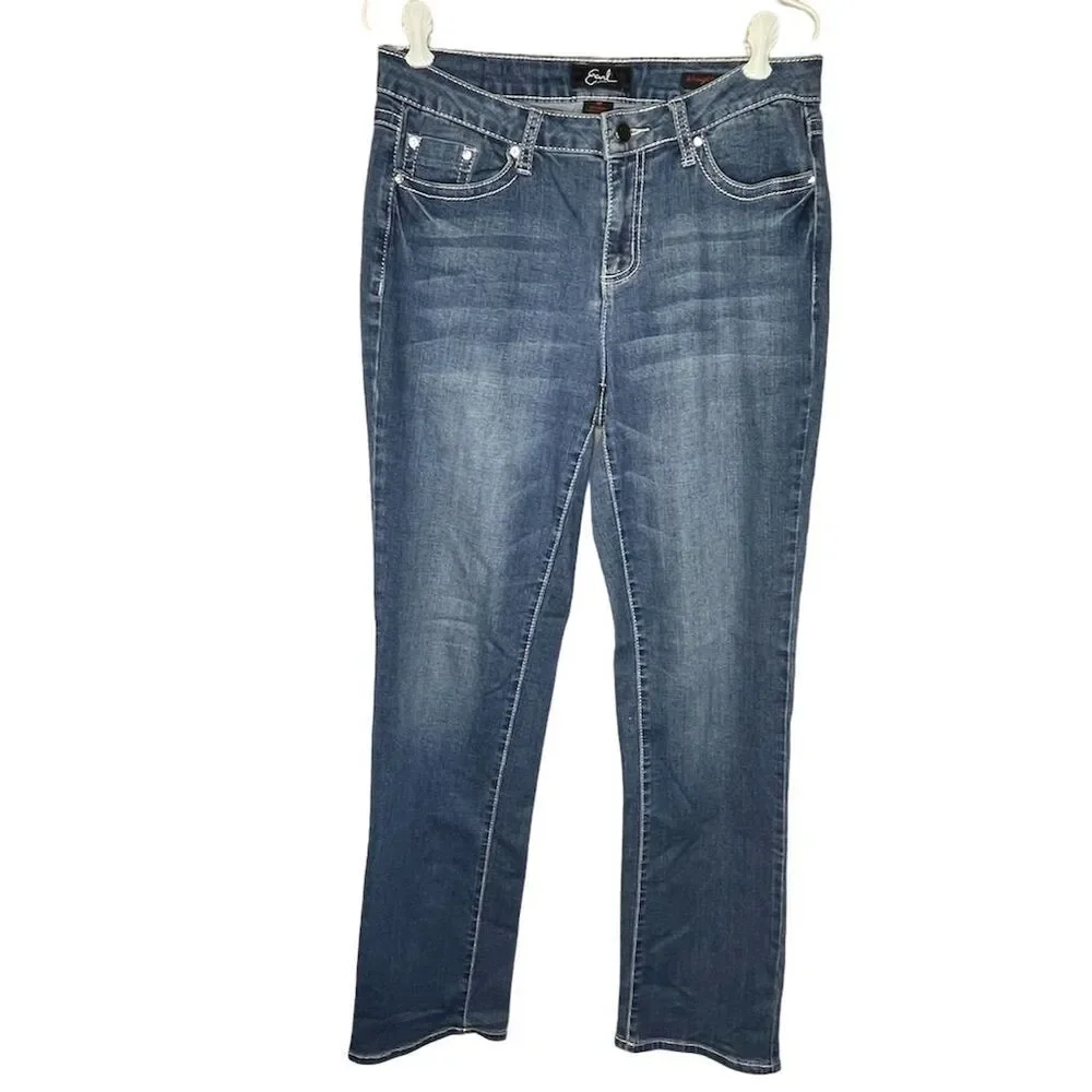 Earl Jeans Women's Embellished Straight Leg Jeans Size 10 - Picture 1 of 5